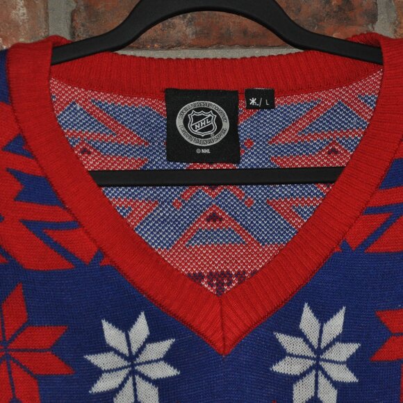 NHL Montreal Canadiens V-Neck Ugly Christmas Knit Sweater Large - Picture 6 of 7